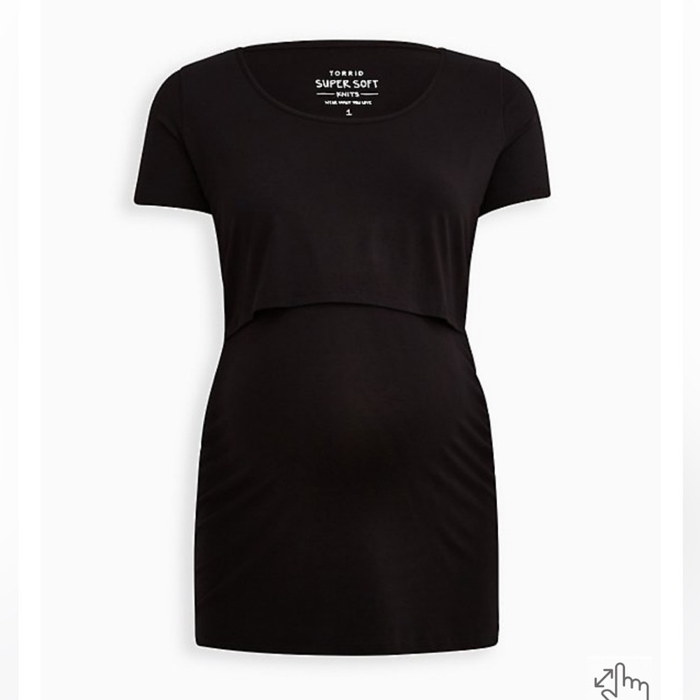 TORRID- MATERNITY SUPER SOFT SCOOP NECK NURSING SHORT SLEEVE TEE
